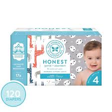 The Honest Company Super Club Box Diapers With Trueabsorb Technology Pandas Safari Size 4 120 Count
