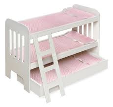 Bunk beds are one of those ingenious inventions which have continually evolved through time. Trundle Doll Bunk Bed With Ladder And Free Personalization Kit White Pink Badger Basket