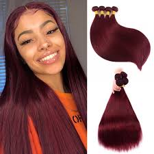 This hair is usually dark brown in color and it will handle color well just as the brazilian does. Burgundy Brazilian Hair Weave Bundles Straight Human Hair 99j Pure Color Alipearl Hair