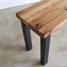 This Butcher Block Style Reclaimed Wood Bench Is Made From Old Growth Reclaimed Wood Timbers That Are Ripped D Old Wood Table Reclaimed Wood Benches Wood Bench