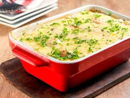 Add mushrooms, onion, and garlic; English Pea Casserole With Cornbread Crumb Topping Recipe