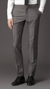 395 Burberry Slim Fit Wool Mohair Trousers Formal Trousers For Men Mens Wool Pants Mens Dress Pants