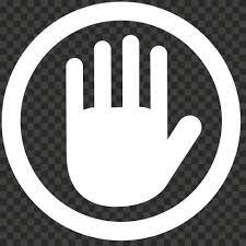 Hd White Round Hand Stop Icon Png Png Icon Transparent Background