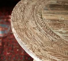 Well, he didn't want to buy stocked pine wood from our local home improvement stores. Bullock Reclaimed Wagon Wheel Coffee Table Pottery Barn High End Furniture And Home Furnishings Equip Bid