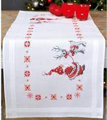 Pindiy»forum › cross stitch communication / download (only reply) › cross stitch patterns repaint › christmas tablecloth santa. Vervaco Christmas Elves Table Runner Stamped Cross Stitch Kit 0150617 123stitch