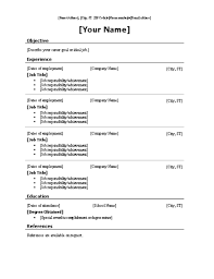 microsoft word resume template