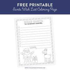 The nice list coloring page. Free Printable Santa Wish List Coloring Page Tickled Peach Studio