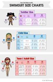 Swimsuit Size Chart | Sun Tail Mermaid