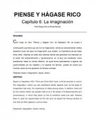 Piense y hágase rico es una obra concebida a partir de la experiencia para obtener la victoria económica y personal, de toda la humanidad. Piense Y Hagase Rico Capitulo 6 La Imaginacion Tareas Yolis De La Rosa Ramos
