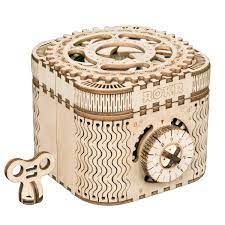 Rokr 3d wooden puzzle mechanical treasure box. Rokr 3d Assembly Wooden Puzzle Diy Crafts Kit Fun Creative Diy Toy Treasure Box Brain Teaser Mechanical Engineering Model Building Kits Educational Toy Birthday Gift For Adults And Kids Age 14 Buy