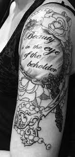 Beauty Is In The Eye Of The Beholder Rose Pearl Half Sleeve Tattoo Hairstylist Beauty Mirror Ha Mirror Tattoos Hairdresser Tattoos Hairstylist Tattoos