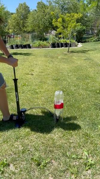 I thought this water bottle rocket would be fun., I did NOT expect it to  disappear. 🚀😂, Using a recycled 2-liter bottle, water, and a bike pump,  we launched a homemade rocket so high that it ended up ...