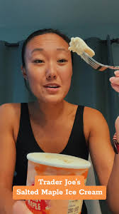 Trader Joe’s does it again!!! Salted Maple Ice Cream. Would add pecans to  balace out the sweetness but def 15/10 🥞🍁 #traderjoes #fall #icecream  #maple #saltedmaple #october