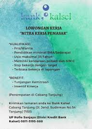 Temukan info lowongan kerja di indonesia terbaru hari ini, yuk temukan pekerjaan impianmu dan apply sekarang, gratis! Loker Terbaru Pt Bank Pembangunan Daerah Kalimantan Selatan Bank Kalsel