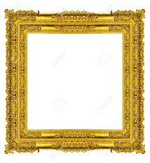 Empty Golden Vintage Frame Isolated On White Background Vintage Frames Frame Gold Picture Frames