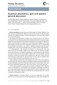 In regards to is a common error, but an error nonetheless. Quantum Plasmonics Gain And Spasers General Discussion Faraday Discussions Rsc Publishing
