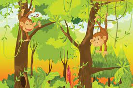 Monkeys In The Jungle Wall Mural Jungle Wall Mural Kids Wall Murals Jungle Wallpaper