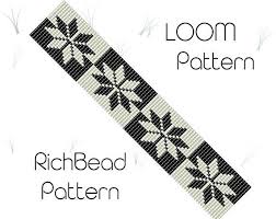 Black And White Bracelet Pattern Seed Bead Bracelet Pattern Monochrome Jewelry White Black Etsy Seed Bead Bracelet Patterns Beaded Bracelet Patterns Loom Beading