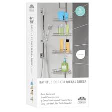 We love this shelving rack/unit. Metal Silver Bathroom Corner Shelf 6 Bath American Dream Home Goods Inc