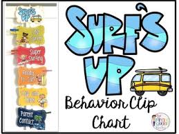 surfs up clip chart surfing beach themed behavior chart