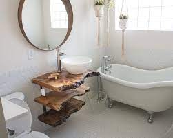 Wide frame with a satiny graywash finish accentuated by a subtle. Hand Made Maple Live Edge Tiered Float Shelf Vanity By Lumberlust Designs Custommade Com