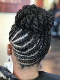 This twisted updo is perfect for the workplace. Twisted Updo Natural Hair Twists Feed In Braids Hairstyles Natural Hair Updo