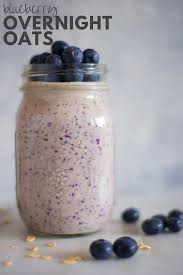 Horizontal View Of A Jar With Blueberry Overnight Oats With Rolled Oats Blueberri Overnight Oats Recipe Overnight Oats Greek Yogurt Overnight Oats Recipe Easy