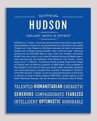Hudson Name Art Print Classic Names Personalized Art Print Names With Meaning