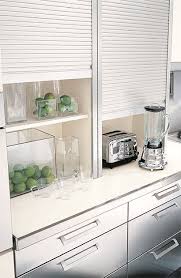 Modern Design Made Easy With Rehau Tambour Doors Shop This Look Today Http Na Rehau Com Redi Galley Kitchen Design Modular Kitchen Cabinets Kitchen Modular