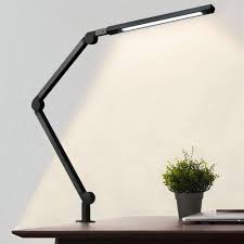 Amazon Com Desk Lamp With Clamp Eye Care Swing Arm Desk Lamp Stepless Dimming Adjustable Color Temperature Modern Architect Lamp With Memory Timing Function For Study Work Home Office 10w Home Improvement