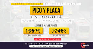 La restricción se aplica los. Se Mantiene Alerta Amarilla Y Pico Y Placa Ambiental En Bogota