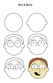Morty Step By Step Tutorial Rick And Morty Drawing Simpsons Drawings Drawing For Beginners