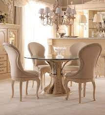 5 pieces modern dining table set for 4 person,with rectangle tempered glass top and 4 fabric kitchen room chairs,dining room table and chairs set for home and small space (table + 4 light grey chairs) 4.9 out of 5 stars. Opulent Italian Round Glass Dining Table Set Juliettes Interiors Glass Round Dining Table Glass Dining Table Glass Dining Table Set