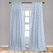 Nursery Curtains 2 Panels Set Teddy Bears Blue Backdrop Holding Hearts Baby Shower Theme Toddler Window Drapes For Living Room Bedroom 56 W X 63 L Cadet Blue Baby Blue By Ambesonne Walmart Com