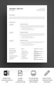 resume template word modern clean cv
