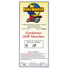 Available from £10 to £75. Bikeworld Gift Voucher Bikeworld Ireland