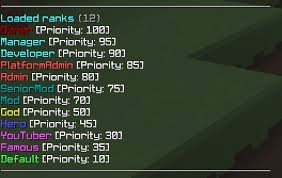 There are many types of rank names that you can have on your server. æ°´ Mizu Core Ranks Punishments Advanced Server Core Mc Market