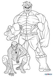 hulk and spiderman coloring page