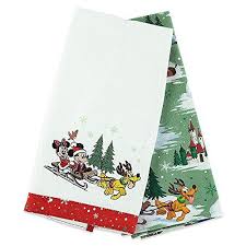 Disney Dishtowel Set Mickey And Friends Retro Holiday Winter Christmas Amazon Best Buy Dis Holiday Decor Christmas Dish Towel Set Disney Home Decor