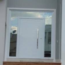 Porta De Aluminio Lambri Com Detalhe Em Vidro Em Duque De Caxias Servicos Maio Porta De Aluminio Branco Portas De Entrada De Vidro Porta De Entrada Branca