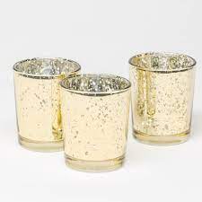 Use glass cylinders to hold floating candles or add them to your candy buffet. Richland Metallic Gold Mercury Votive Holders Set Of 72 Quick Candles