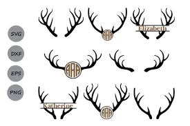 Antlers Monogram Svg Graphic By Cosmosfineart Creative Fabrica In 2020 Antler Monogram Monogram Svg Svg