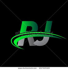 Initial Letter Rj Logotype Company Name Colored Green And Black Swoosh Design Vector Logo For Business Letter Logo Design R Letter Design Monogram Logo Design