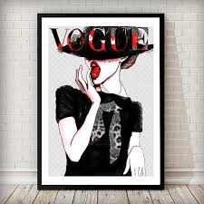 Black And White Framed Prints Uk East Urban Home Vogue Lady In Hat Magazine Cover Framed Advertisement Prints On Wood Wood Print Pink Wall Art Canvas Artwork