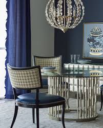 Uphlostered in a classic houndstooth fabric; Massoud Saylor Houndstooth Side Chair