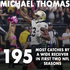 With That Last Catch Against Tampa Bay The Saints Michael Thomas Now Has More Receptions In His First Two Seaso Saints Football Nfl Players Football Records