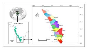 Western ghats form an almost continuous mountain wall. Map Of Kerala State India Download Scientific Diagram