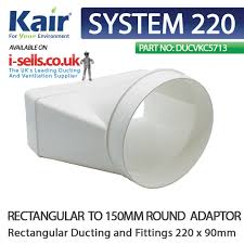 Offset Duct Adaptor 220x90mm To 150mm Flat To Round Bathroom Exhaust Fan Bathroom Fan Bathroom Vent Fan