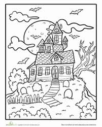 Ghosts and goblins, witches and haunted houses—they're all among our collection of second grade halloween worksheets. Spooky Mansion Coloring Page Worksheet Education Com