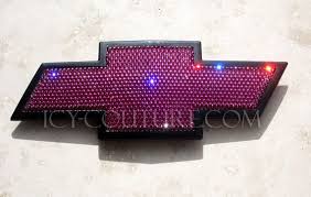Crystal Pink Bling Chevy Bow Tie Emblems Pink Chevy Pink Chevy Trucks Chevy Accessories